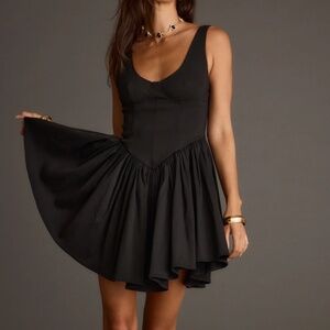 12th Tribe Kit Black Drop Waist Mini Dress